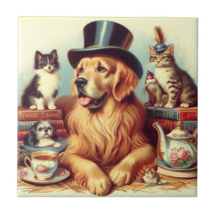 Schattigee Dog Painting Tegeltje