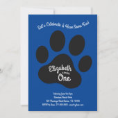 Schattigee Dog Paw Print Kinder 1e Verjaardagsfees Kaart (Voorkant)