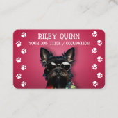 Schattigee Dog Paw Print Rand Visitekaartje (Voorkant)