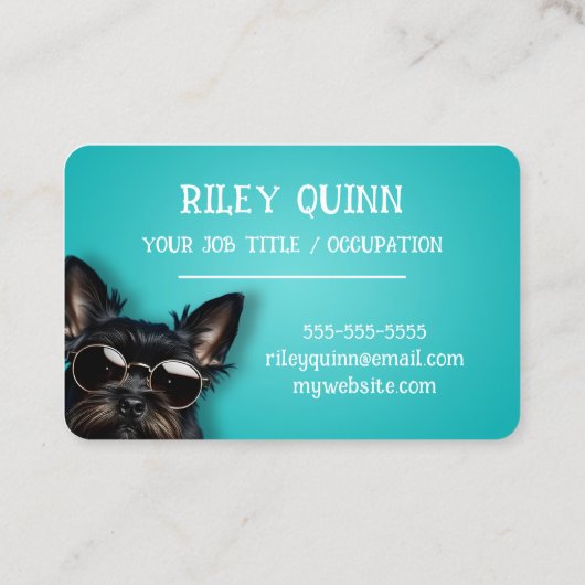 Schattigee Dog Paw Print Rand Visitekaartje (Achterkant)