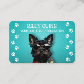 Schattigee Dog Paw Print Rand Visitekaartje (Voorkant)