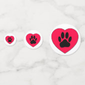 Schattigee Dog Paw Print Tekening Confetti (Achterkanten)