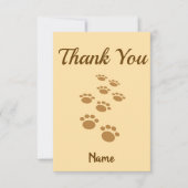 Schattigee Dog Paw Tracks Aangepast Bedankkaart (Voorkant)