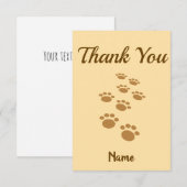 Schattigee Dog Paw Tracks Aangepast Bedankkaart (Voorkant / Achterkant)