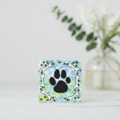 Schattigee Dog Paws Botten Pet Service QR Vierkante Visitekaartje (Staand voorkant)