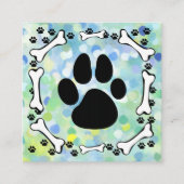 Schattigee Dog Paws Botten Pet Service QR Vierkante Visitekaartje (Voorkant)