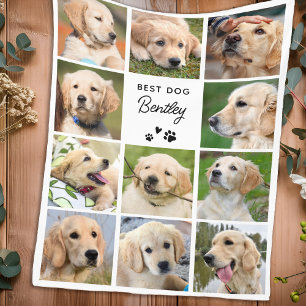 Schattigee Dog Photo Collage Gepersonaliseerd Eenv Fleece Deken
