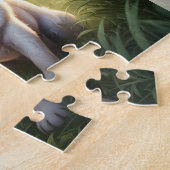 Schattigee Dog Pug Puppy Aangepaste naam Legpuzzel (Zijkant)