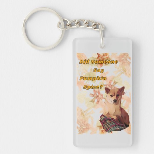 Schattigee Dog Pumpkin Spice Sleutelhanger (Voorkant)