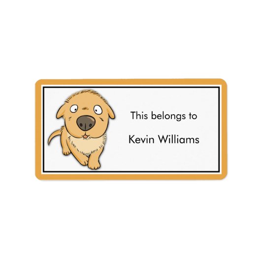 Schattigee Dog School Supplies Labels (Voorkant)
