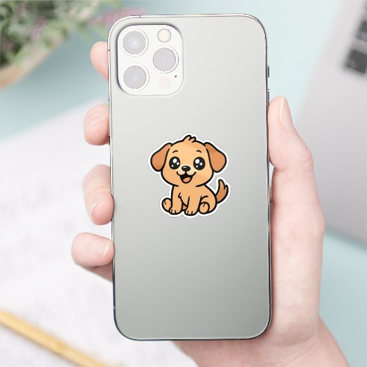Schattigee Dog Sticker – Schattige Cartoon Puppy D (Telefoon)