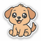 Schattigee Dog Sticker – Schattige Cartoon Puppy D (Voorkant)
