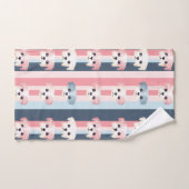 Schattigee Dog Stripe roze en blauw Bad Handdoek (Handdoek)