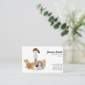 Schattigee Dog Walker Pet Sitter Visitekaartje (Staand voorkant)