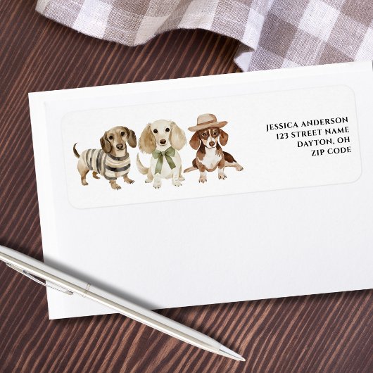 Schattigee Dog Waterverf Retour Adres Label