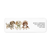 Schattigee Dog Waterverf Retour Adres Label (Voorkant)