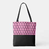 Schattigee Doggie foto en zwart-wit Paw Pattern Tote Bag (Achterkant)