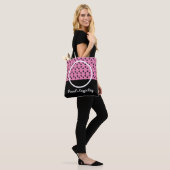 Schattigee Doggie foto en zwart-wit Paw Pattern Tote Bag (Op model)