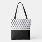 Schattigee Doggie foto en zwart-wit Paw Pattern Tote Bag (Achterkant)