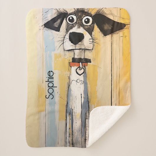 Schattigee Doggie gepersonaliseerd Sherpa Deken (Voorkant)
