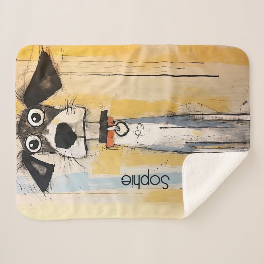 Schattigee Doggie gepersonaliseerd Sherpa Deken (Voorkant (horizontaal))