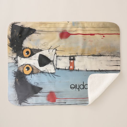 Schattigee Doggie gepersonaliseerd Sherpa Deken (Voorkant (horizontaal))