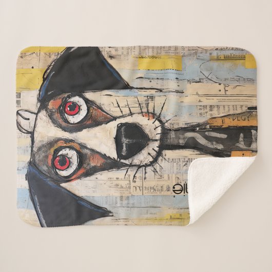 Schattigee Doggie gepersonaliseerd Sherpa Deken (Voorkant (horizontaal))