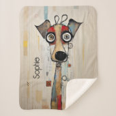 Schattigee Doggie gepersonaliseerd Sherpa Deken (Voorkant)