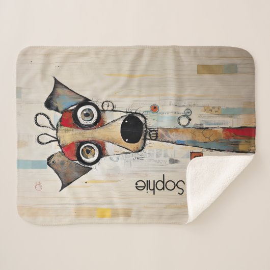 Schattigee Doggie gepersonaliseerd Sherpa Deken (Voorkant (horizontaal))