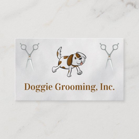 Schattigee Doggie | Schaar voor het verzorgen van  Visitekaartje (Voorkant)