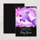 Schattigee dolfijn Baby shower Bedankkaart (Voorkant / Achterkant)