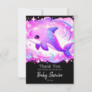 Schattigee dolfijn Baby shower Bedankkaart