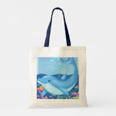 Schattigee Dolfijn Bubbels Zee Leven Tote Bag (Achterkant)