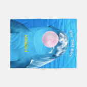 Schattigee Dolfijn, Bubble Gum Bubble, Naam & Beri Fleece Deken (Voorkant (Horizontaal))