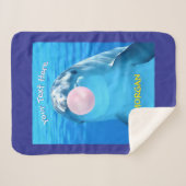 Schattigee Dolfijn, Bubble Gum Bubble, Naam/Berich Sherpa Deken (Voorkant (horizontaal))