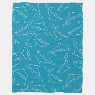 Schattigee Dolfijn Cartoon Patroon Grafische achte Fleece Deken