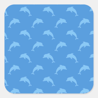 Schattigee Dolfijn Cartoon Patroon Grafische achte Vierkante Sticker
