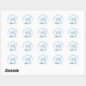 Schattigee Dolfijn Dusty Blue Baby shower Favoriet Ronde Sticker (Vel)