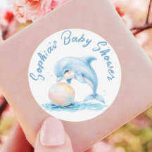 Schattigee Dolfijn Dusty Blue Baby shower Favoriet