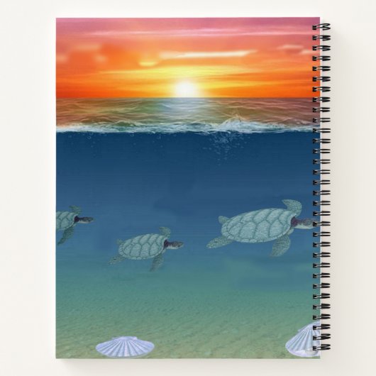 Schattigee dolfijn en script op de oceaan notitieboek (Achterkant)