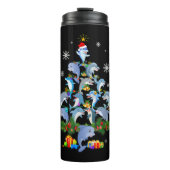 Schattigee Dolfijn Kerstboom Pet Dolfijn Liefhebbe Thermosbeker (Voorkant)