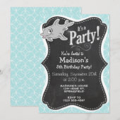 Schattigee Dolfijn op Baby Blue Circles Kaart (Voorkant / Achterkant)