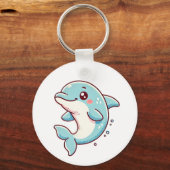 Schattigee dolfijn Sleutelhanger – speelse oceaan  (Voorkant)