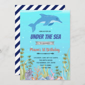Schattigee dolfijn verjaardagsdouche thema feestdagenkaart (Voorkant / Achterkant)