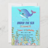 Schattigee dolfijn verjaardagsdouche thema vakanti feestdagenkaart (Voorkant)