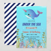 Schattigee dolfijn verjaardagsdouche thema vakanti feestdagenkaart (Voorkant / Achterkant)
