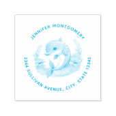 Schattigee Dolfijn Zee Creature Adres Zelfinktende Stempel (Design)