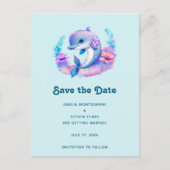 Schattigee Dolfijn Zee Creature Wedding Aankondigingskaart (Voorkant)