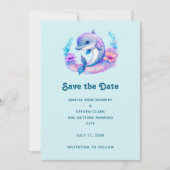 Schattigee Dolfijn Zee Creature Wedding Save The Date (Voorkant)