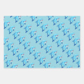 Schattigee Dolfijn Zee Dieren Kinderen Verjaardags Inpakpapier Vel (Voorkant 3)